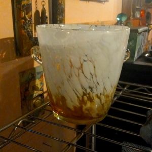 Blown glass flower pot